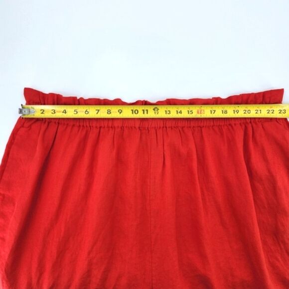 The Drop Priya Linen Shorts Womens Plus Size 4X Red Summer Vacation Travel Vacay - Picture 5 of 10
